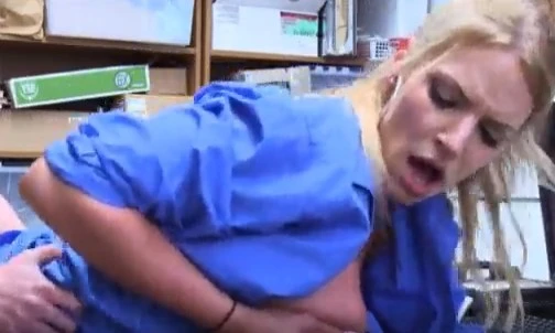 Blonde in uniform arrested the guy and took a fine in nature