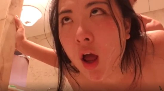 Young couple has fun in their bathroom