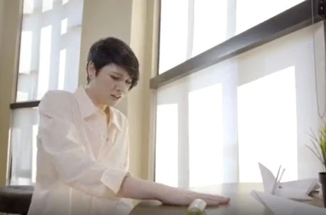 The sister stuck to the table and the brother came to the rescue