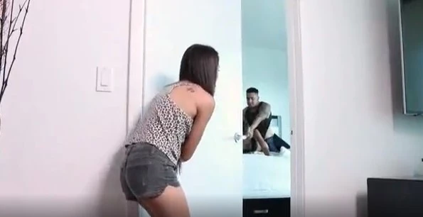 Watching how fuck her sister and caresses herself