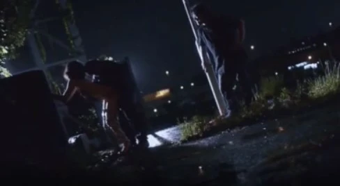 In turn, forced an Asian on the street