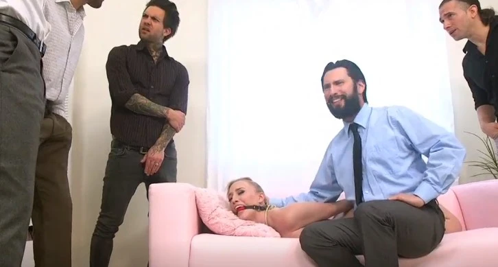 Buyers at home forced the hostess in all holes