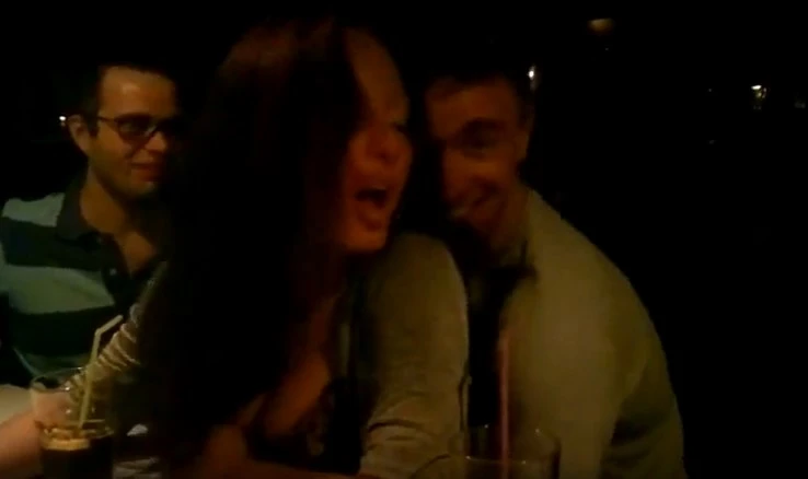 The stranger brings the Ukrainian to an orgasm in the bar