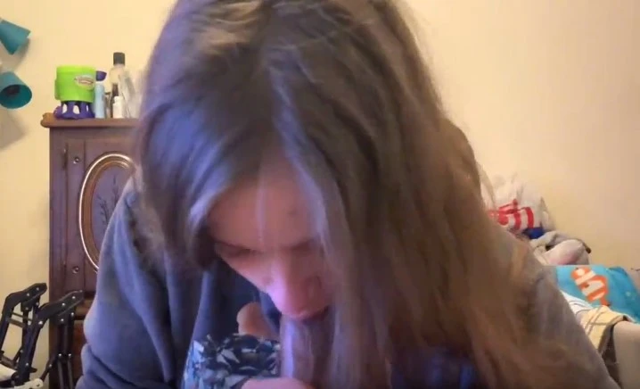 Lesbian girlfriend sucks a big dick and swallows sperm